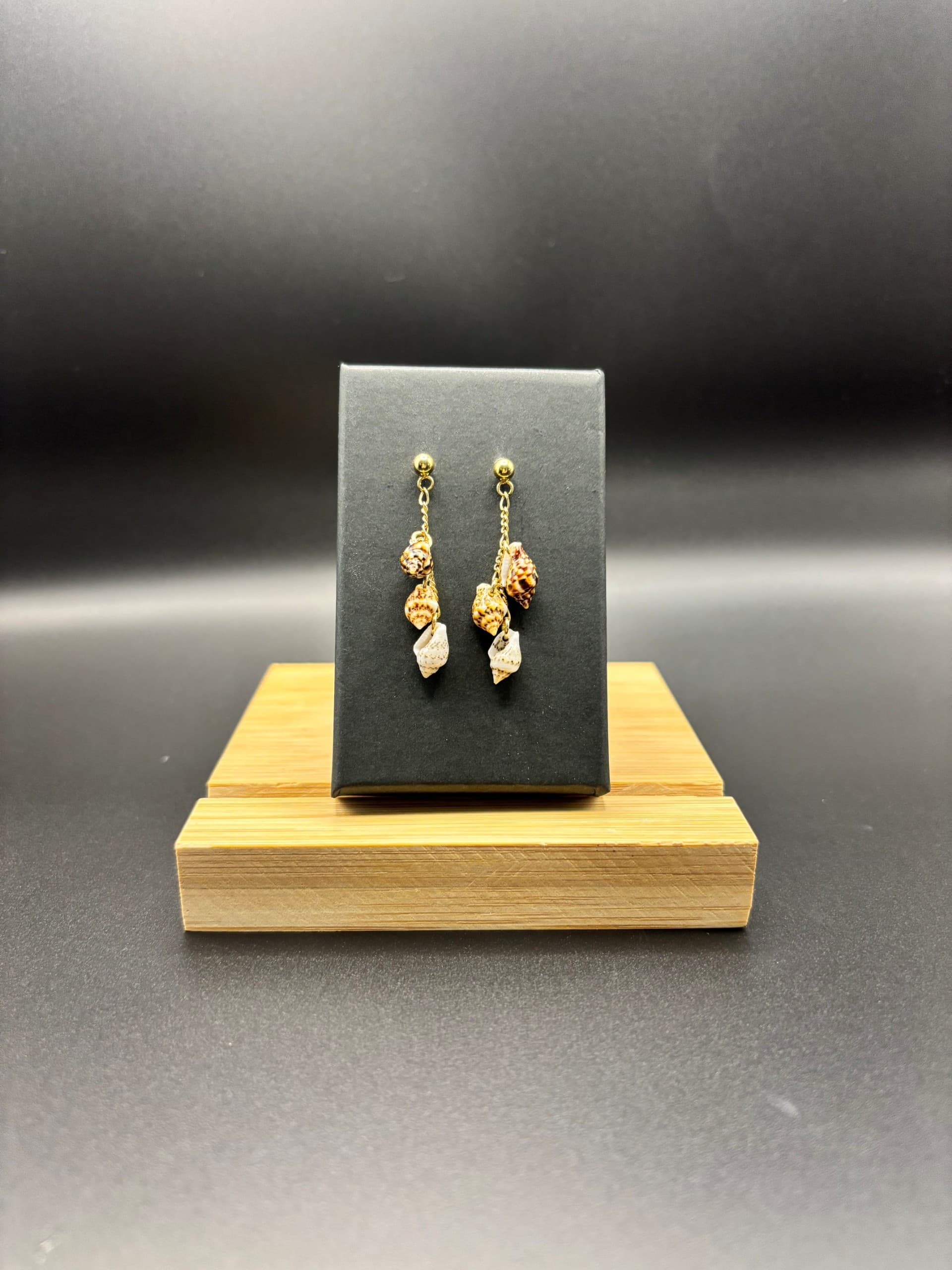 Multi-Colored Shell Hanging Post Earrings